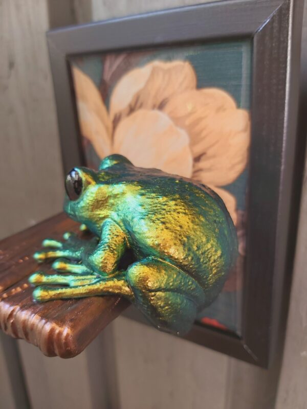 Maroon-eyed frog on shelf - Image 6
