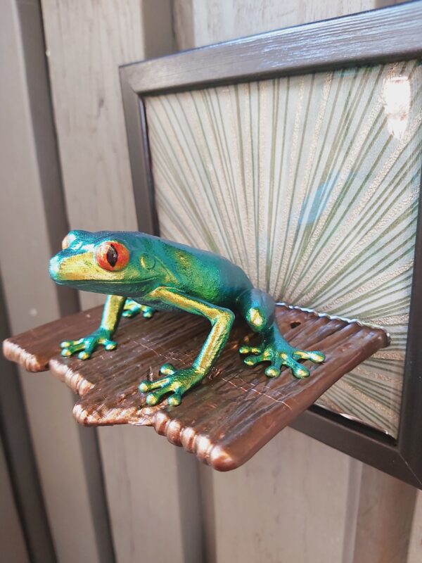 Red-eyed tree frog on shelf (large) - Image 5