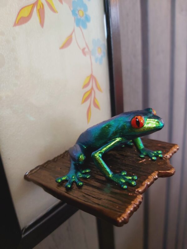 Red-eyed tree frog on shelf (small) - Image 2